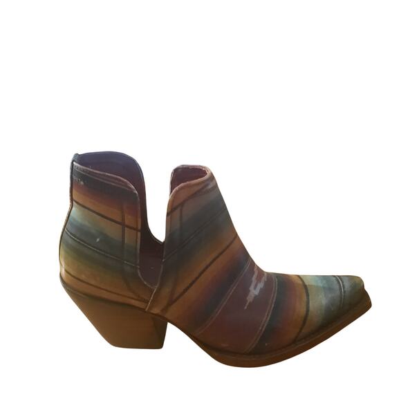 Ariat Womens Dixon Saddle Side Distressed Leather Western Booties Size 9B - Picture 2 of 9